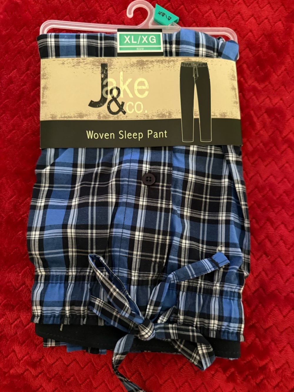 Jake & Co. Woven Sleep Pant - Blue Black Plaid